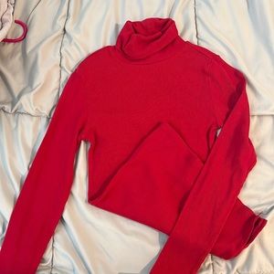 Ribbed Red Turtle Neck!